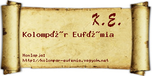 Kolompár Eufémia névjegykártya